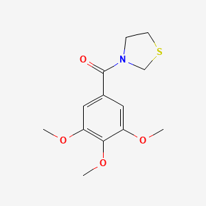 molecular formula C13H17NO4S B14667439 Thiazolidine, 3-(3,4,5-trimethoxybenzoyl)- CAS No. 50916-00-2