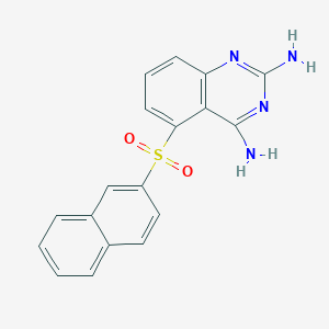 molecular formula C18H14N4O2S B14667589 2,4-Diamino-5-[2-naphthylsulfonyl]quinazoline CAS No. 50828-20-1