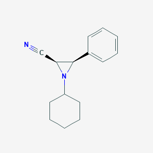 molecular formula C15H18N2 B14667598 (2R,3R)-1-Cyclohexyl-3-phenylaziridine-2-carbonitrile CAS No. 51263-03-7