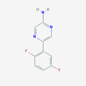 molecular formula C10H7F2N3 B1466780 5-(2,5-Difluorophenyl)pyrazin-2-amine CAS No. 1481050-57-0