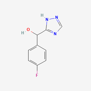 molecular formula C9H8FN3O B1466782 (4-fluorophenyl)(4H-1,2,4-triazol-3-yl)methanol CAS No. 1513978-53-4
