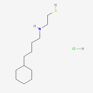 molecular formula C12H26ClNS B14667839 Ethanethiol, 2-((4-cyclohexylbutyl)amino)-, hydrochloride CAS No. 38920-59-1