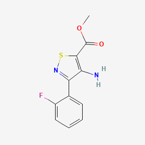 molecular formula C11H9FN2O2S B1466792 Methyl 4-amino-3-(2-fluorophenyl)-1,2-thiazole-5-carboxylate CAS No. 1468470-94-1