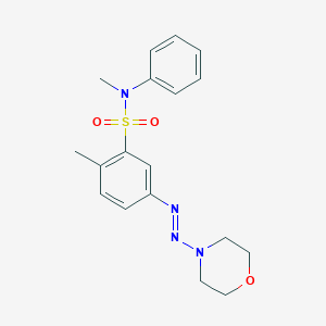 molecular formula C18H22N4O3S B14667937 N,2-Dimethyl-5-[(E)-(morpholin-4-yl)diazenyl]-N-phenylbenzene-1-sulfonamide CAS No. 50355-23-2