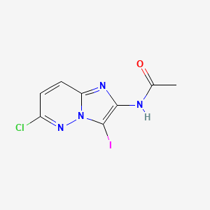 molecular formula C8H6ClIN4O B1466821 N-(6-chloro-3-iodoimidazo[1,2-b]pyridazin-2-yl)acetamide CAS No. 1162680-96-7
