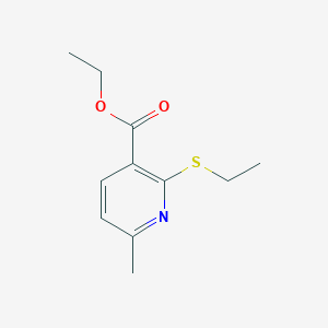 molecular formula C11H15NO2S B14668250 Ethyl 2-(ethylsulfanyl)-6-methylpyridine-3-carboxylate CAS No. 39745-25-0