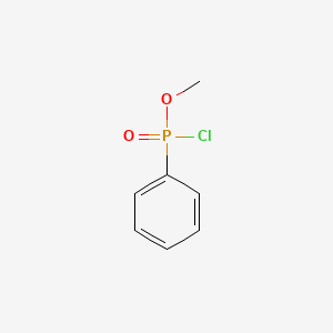 molecular formula C7H8ClO2P B14668288 Phosphonochloridic acid, phenyl-, methyl ester CAS No. 41761-00-6