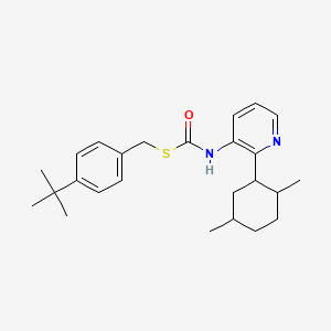 molecular formula C25H34N2OS B14668307 Carbonimidothioic acid, 3-pyridinyl-, O-(2,5-dimethylcyclohexyl) S-((4-(1,1-dimethylethyl)phenyl)methyl) ester CAS No. 42754-19-8