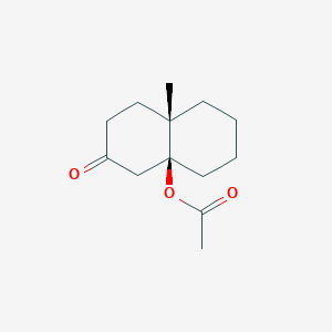 molecular formula C13H20O3 B14668337 (4aS,8aS)-8a-Methyl-3-oxooctahydronaphthalen-4a(2H)-yl acetate CAS No. 36375-74-3