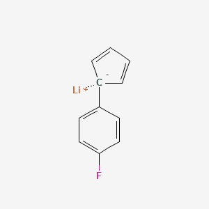 molecular formula C11H8FLi B14668543 lithium;1-cyclopenta-2,4-dien-1-yl-4-fluorobenzene CAS No. 38573-61-4