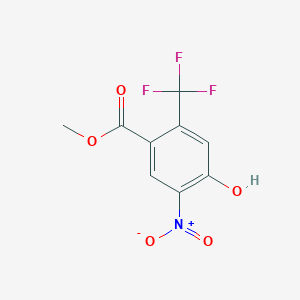 molecular formula C9H6F3NO5 B1466862 Methyl 4-hydroxy-5-nitro-2-(trifluoromethyl)benzoate CAS No. 1163281-01-3