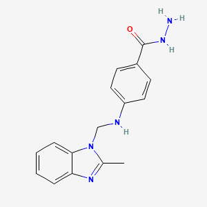 molecular formula C16H17N5O B14668629 4-[(2-methylbenzimidazol-1-yl)methylamino]benzohydrazide CAS No. 36841-32-4