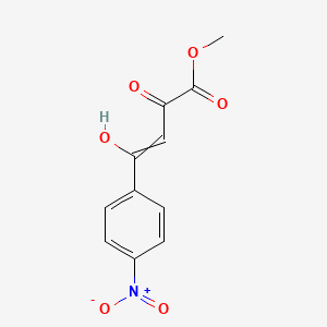 molecular formula C11H9NO6 B14668652 Methyl 4-hydroxy-4-(4-nitrophenyl)-2-oxobut-3-enoate CAS No. 41167-61-7