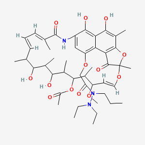 molecular formula C46H65N3O13 B14668662 Rifamycin B diethylpropylhydrazide CAS No. 38123-23-8