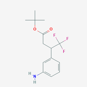 molecular formula C14H18F3NO2 B1466867 Tert-butyl 3-(3-aminophenyl)-4,4,4-trifluorobutanoate CAS No. 1297551-39-3