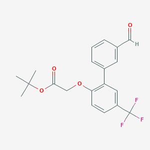 molecular formula C20H19F3O4 B1466868 Tert-butyl 2-(2-3-formylphenyl-4-(trifluoromethyl)phenoxy)acetate CAS No. 1171885-48-5