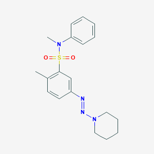 molecular formula C19H24N4O2S B14668695 N,2-Dimethyl-N-phenyl-5-[(E)-(piperidin-1-yl)diazenyl]benzene-1-sulfonamide CAS No. 50355-21-0