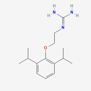 molecular formula C15H25N3O B14669056 Guanidine, (2-(2,6-diisopropylphenoxy)ethyl)- CAS No. 46967-57-1