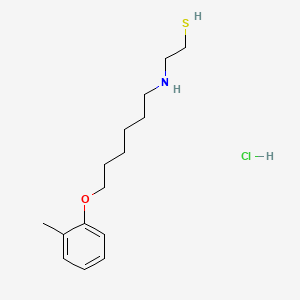 molecular formula C15H26ClNOS B14669356 Ethanethiol, 2-((6-(o-tolyloxy)hexyl)amino)-, hydrochloride CAS No. 38920-69-3
