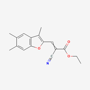 molecular formula C17H17NO3 B14669410 Ethyl 2-cyano-3-(3,5,6-trimethylbenzofuran-2-YL)prop-2-enoate CAS No. 40763-18-6