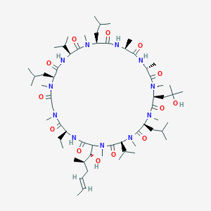 molecular formula C₆₂H₁₁₁N₁₁O₁₃ B146695 (4-Hydroxy-N-methyl-L-leucine)cyclosporine CAS No. 89270-25-7