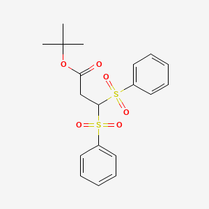 molecular formula C19H22O6S2 B14669529 Tert-butyl 3,3-bis(phenylsulfonyl)propanoate CAS No. 39837-29-1