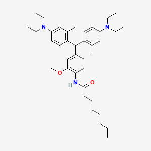 molecular formula C38H55N3O2 B14669562 Octanamide, N-[4-[bis[4-(diethylamino)-2-methylphenyl]methyl]-2-methoxyphenyl]- CAS No. 38615-38-2
