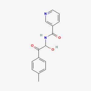 molecular formula C15H14N2O3 B14669648 N-(1-Hydroxy-2-(4-methylphenyl)-2-oxoethyl)-3-pyridinecarboxamide CAS No. 42069-25-0