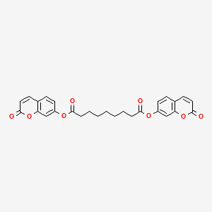 molecular formula C27H24O8 B14669665 Bis[(2-oxo-2H-1-benzopyran-7-yl)] nonanedioate CAS No. 37783-21-4
