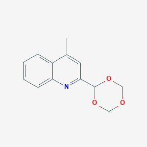 molecular formula C13H13NO3 B14669713 4-Methyl-2-(1,3,5-trioxan-2-yl)quinoline CAS No. 40105-26-8