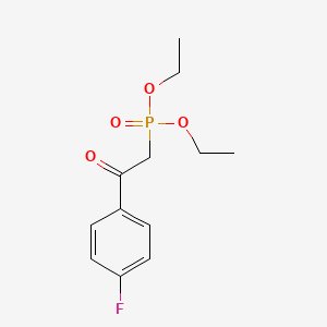 molecular formula C12H16FO4P B14669769 Phosphonic acid, [2-(4-fluorophenyl)-2-oxoethyl]-, diethyl ester CAS No. 39758-40-2