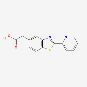molecular formula C14H10N2O2S B14669812 5-Benzothiazoleacetic acid, 2-pyridyl- CAS No. 49701-98-6