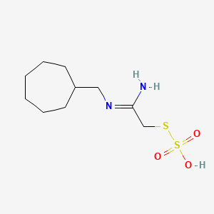 molecular formula C10H20N2O3S2 B14669869 S-((N-Cycloheptylmethylamidino)methyl) hydrogen thiosulfate CAS No. 40283-61-2