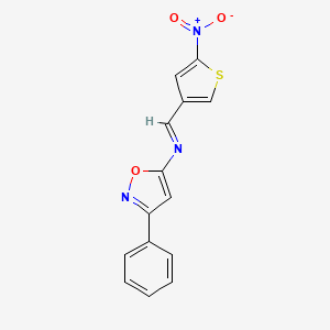 molecular formula C14H9N3O3S B14669904 N-((5-Nitro-3-thienyl)methylene)-3-phenyl-5-isoxazolamine CAS No. 37853-14-8