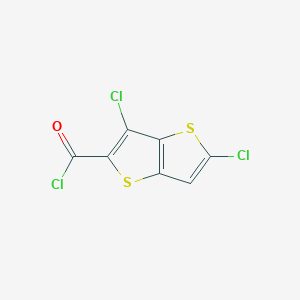 molecular formula C7HCl3OS2 B14669990 Thieno[3,2-b]thiophene-2-carbonyl chloride, 3,5-dichloro- CAS No. 37493-39-3