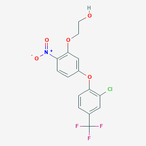 molecular formula C15H11ClF3NO5 B14670102 2-{5-[2-Chloro-4-(trifluoromethyl)phenoxy]-2-nitrophenoxy}ethan-1-ol CAS No. 50594-43-9