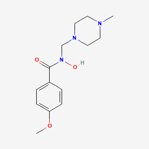 molecular formula C14H21N3O3 B14670131 4-Methoxy-N-(4-methylpiperazinyl)methylbenzohydroxamic acid CAS No. 40890-92-4