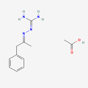 molecular formula C12H18N4O2 B14670152 N-(1-Phenyl-2-propylidene)aminoguanidine acetate CAS No. 35957-62-1