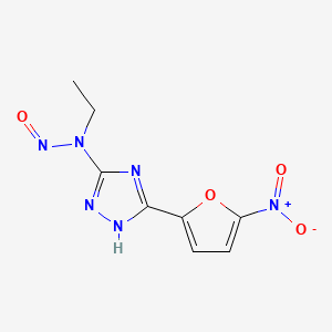 molecular formula C8H8N6O4 B14670155 Ethylamine, N-(3-(5-nitro-2-furyl)-s-triazol-5-yl)-N-nitroso- CAS No. 41735-29-9