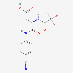molecular formula C13H10F3N3O4 B14670260 Butanoic acid, 4-((4-cyanophenyl)amino)-4-oxo-3-((trifluoroacetyl)amino)-, (S)- CAS No. 39219-30-2
