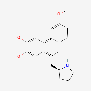 molecular formula C22H25NO3 B14670316 (2S)-2-[(3,6,7-Trimethoxyphenanthren-9-yl)methyl]pyrrolidine CAS No. 51693-23-3
