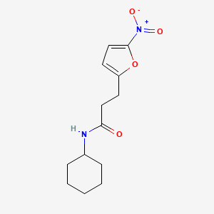 molecular formula C13H18N2O4 B14670377 N-Cyclohexyl-5-nitro-2-furanpropanamide CAS No. 39965-29-2
