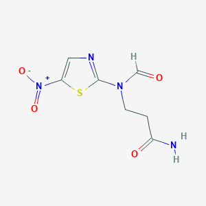 molecular formula C7H8N4O4S B14670465 N~3~-Formyl-N~3~-(5-nitro-1,3-thiazol-2-yl)-beta-alaninamide CAS No. 50384-06-0