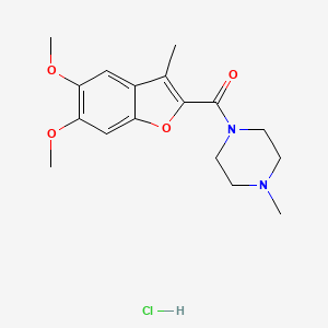 molecular formula C17H23ClN2O4 B14670490 Piperazine, 1-((5,6-dimethoxy-3-methyl-2-benzofuranyl)carbonyl)-4-methyl-, monohydrochloride CAS No. 40713-12-0