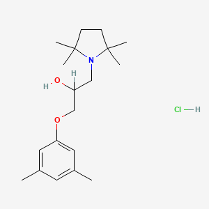 molecular formula C19H32ClNO2 B14670533 alpha-((3,5-Dimethylphenoxy)methyl)-2,2,5,5-tetramethyl-1-pyrrolidineethanol hydrochloride CAS No. 41456-92-2