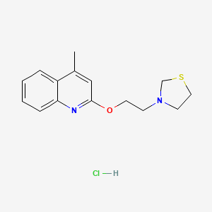molecular formula C15H19ClN2OS B14670567 Thiazolidine, 3-(2-(4-methyl-2-quinolyloxy)ethyl)-, hydrochloride CAS No. 41288-07-7