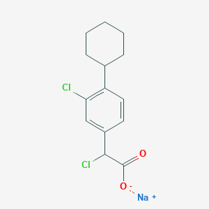 molecular formula C14H15Cl2NaO2 B14670622 Fenclorac sodium CAS No. 36616-53-2
