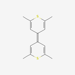 molecular formula C14H16S2 B14670630 Bithiopyranylidene, 2,2',6,6'-tetramethyl- CAS No. 42506-61-6