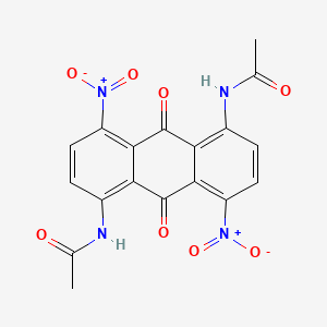 molecular formula C18H12N4O8 B14670670 Acetamide, N,N'-(9,10-dihydro-4,8-dinitro-9,10-dioxo-1,5-anthracenediyl)bis- CAS No. 37686-98-9