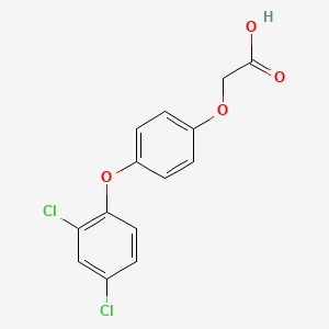 molecular formula C14H10Cl2O4 B14670677 Acetic acid, (4-(2,4-dichlorophenoxy)phenoxy)- CAS No. 51338-10-4